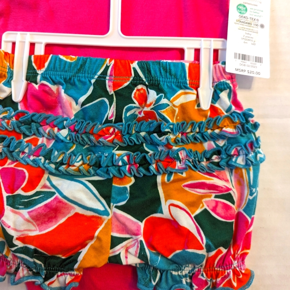 Infant Girls 2 Piece Summer Short Set Brand New With Tags By Carters 6 M… - Picture 3 of 5